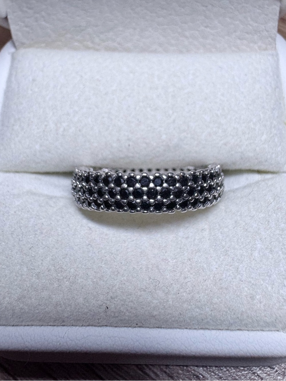 Sterling Forever Silver Jolene Black Pavé Eternity Band